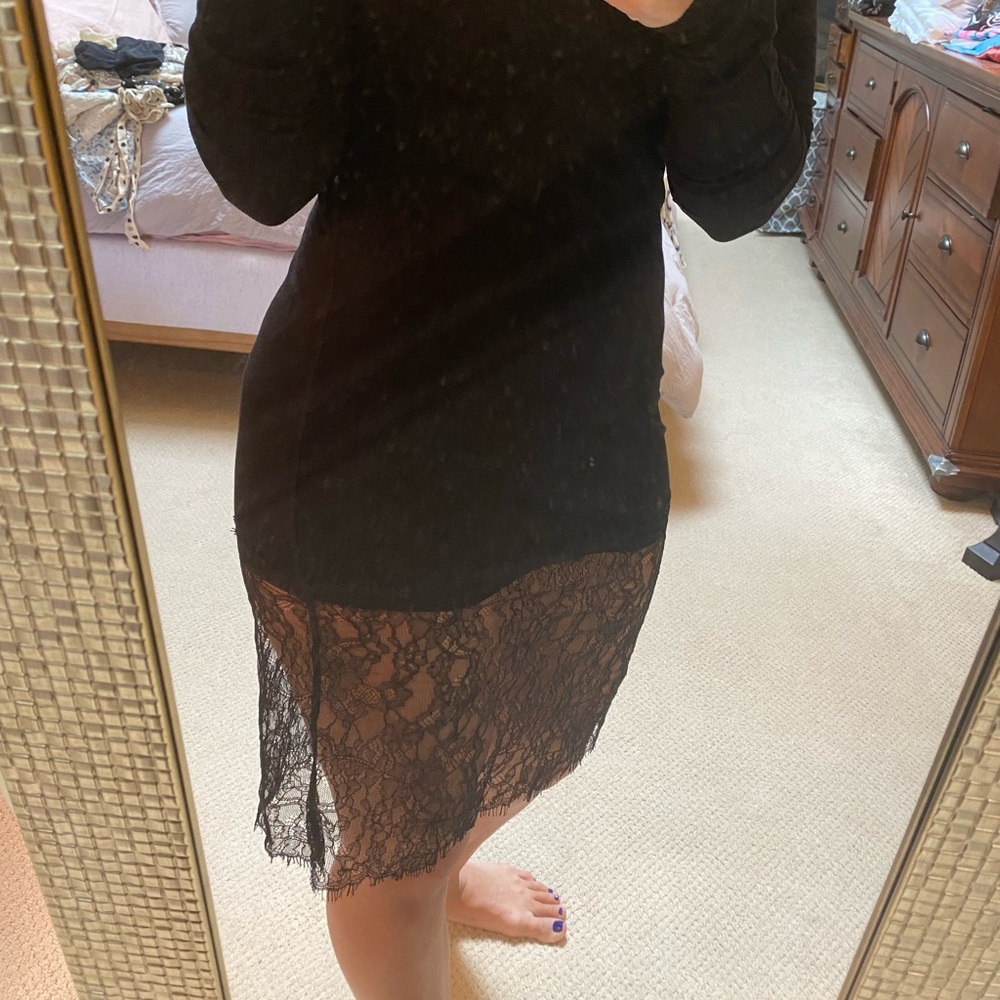 BCBG lace trim shirt